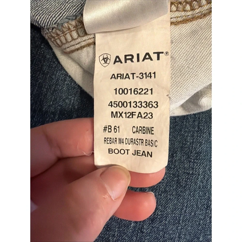 ARIAT Rebar M4 Jeans Mens 31x32 Blue Denim Relaxed Bootcut Western Work